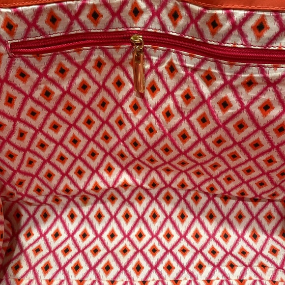 TORY BURCH Orange Nylon/ Patent Leather Tote - Picture 12 of 14